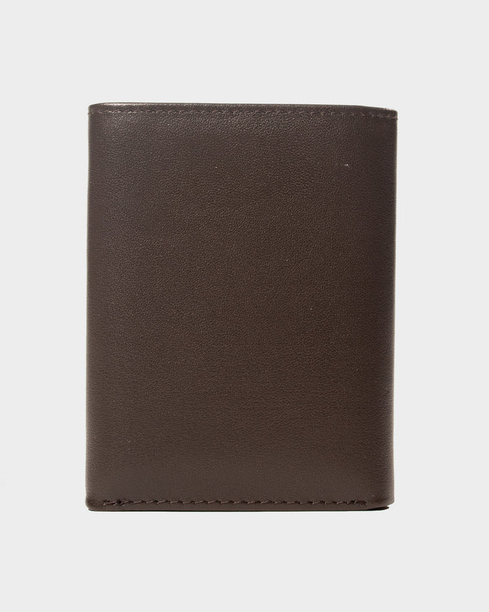 Billetera de cuero para hombre cass money café