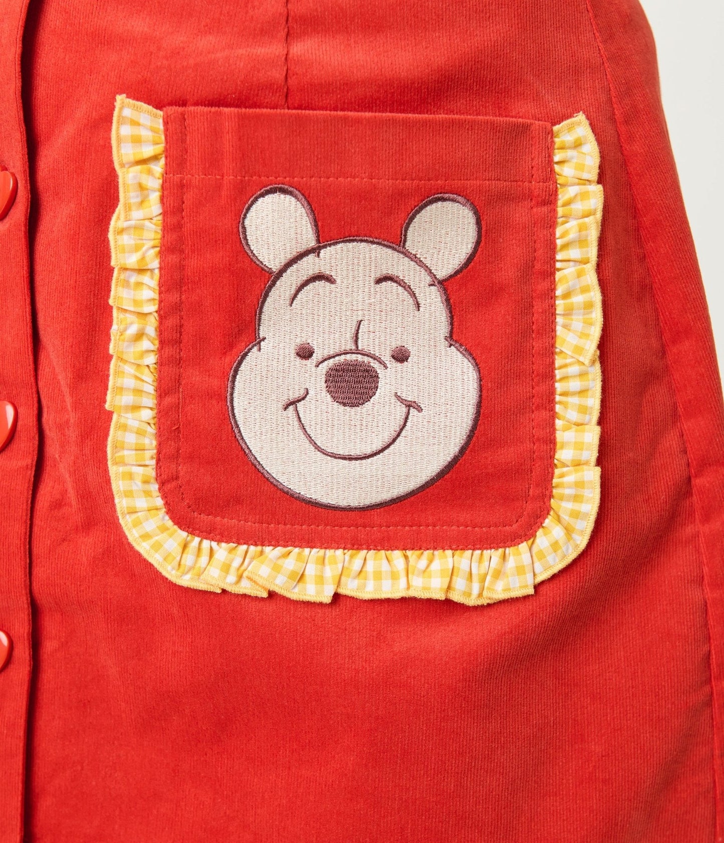 Disney Winnie the Pooh Collection by Smak Parlour Red Embroidered Pocket Mini Skirt