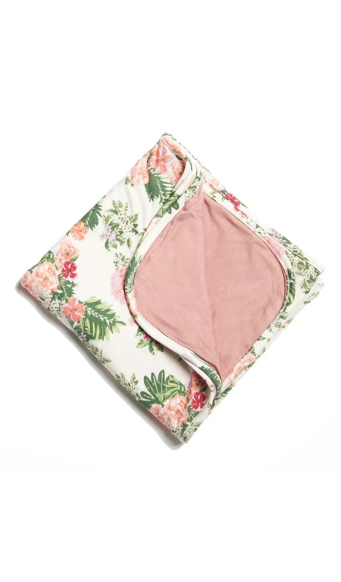 Everly Grey | Swaddling Blanket | Beige Floral