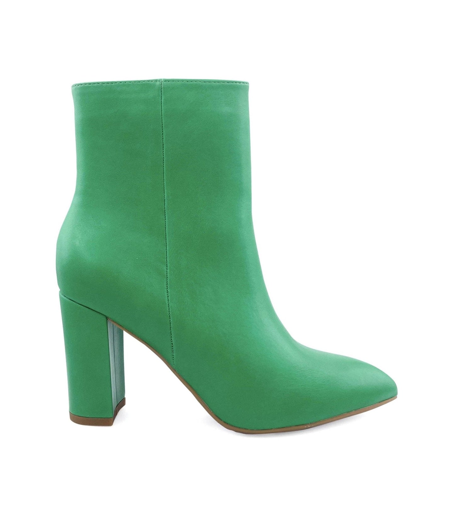 Green Leatherette Classic Booties
