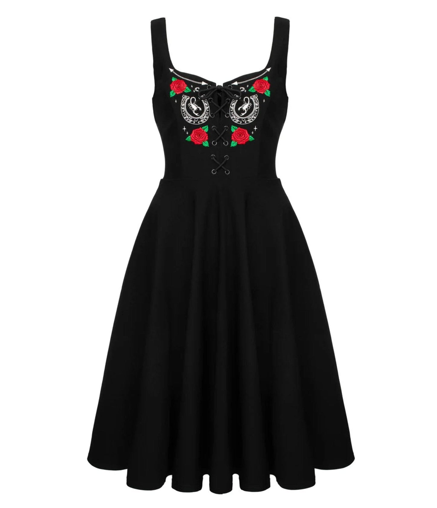 Hell Bunny Black Scorpion Western Swing Dress