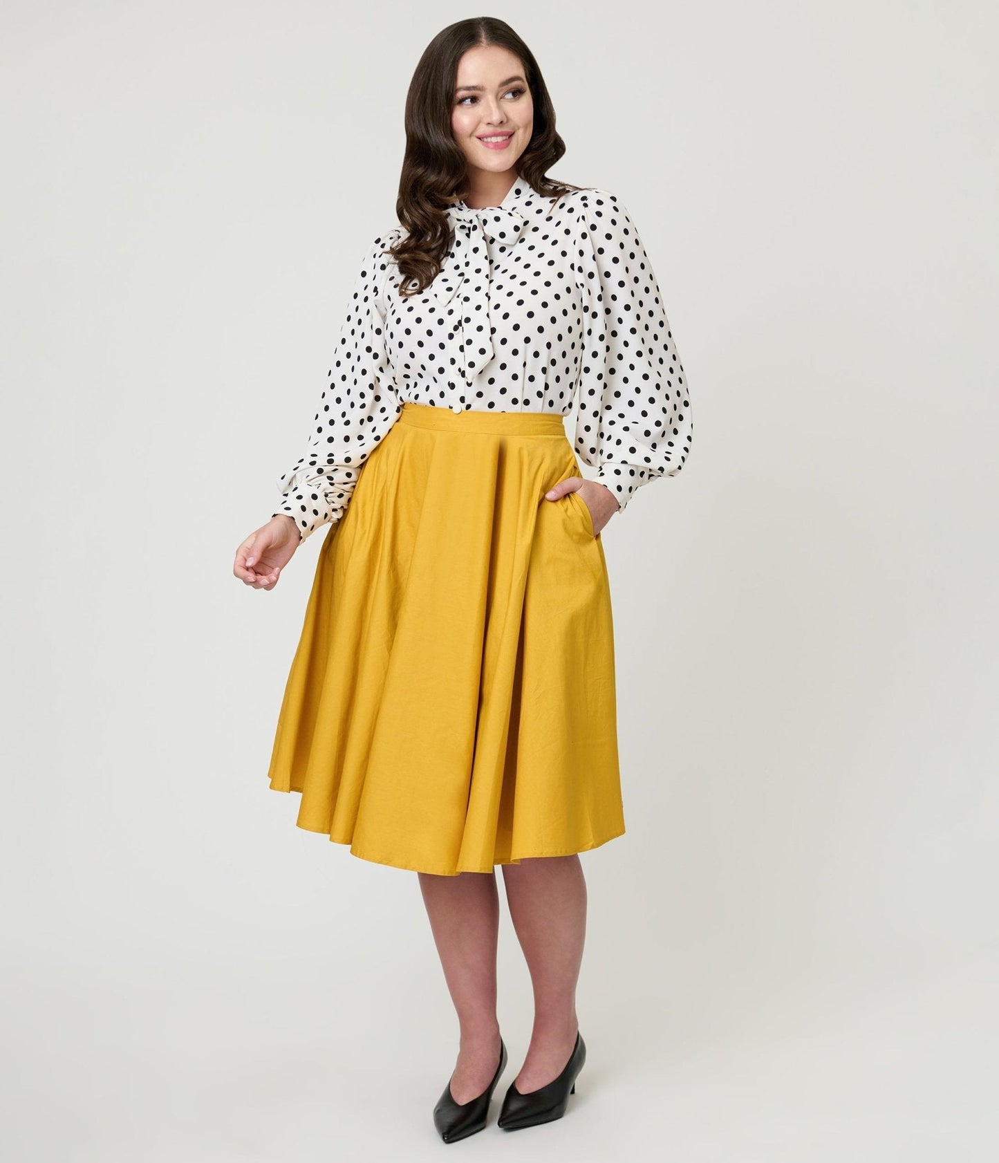Magnolia Place Mustard Sally Swing Skirt