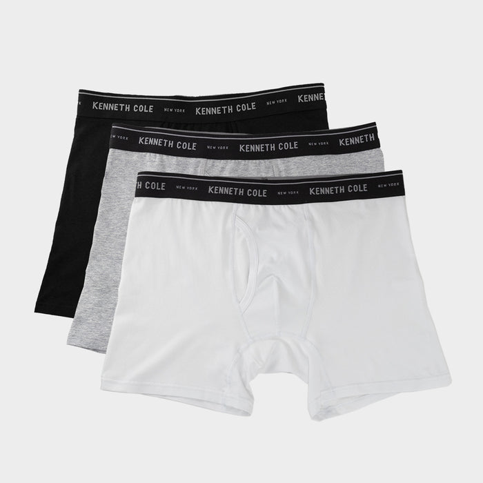 Pack de 3 boxer para hombre briefs negro-gris-blanco