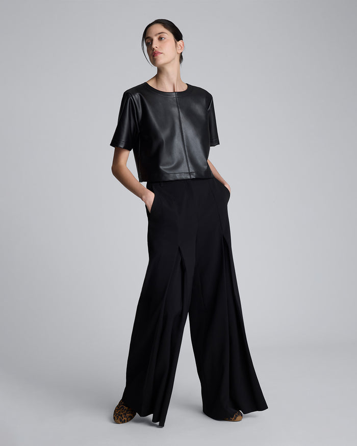 Pantalón de tiro alto para mujer luxe twill