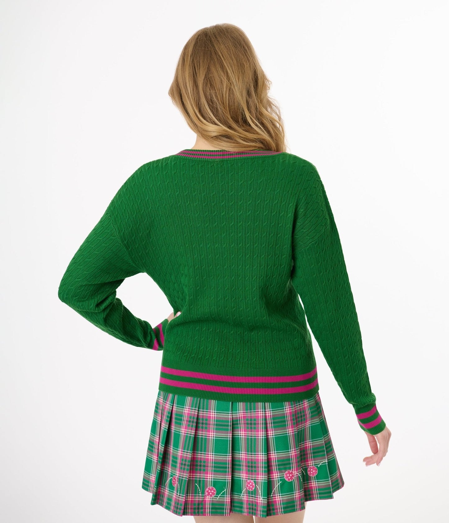 Smak Parlour Pink & Green Pickleball Sweater