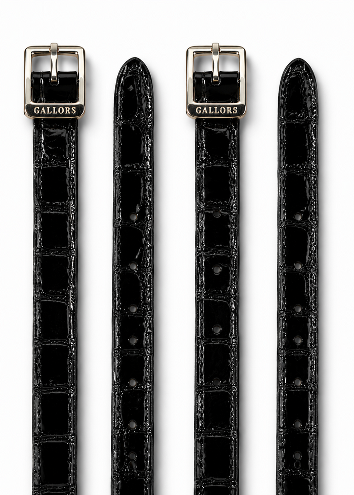 Spur Straps Black Faux Croco Gloss
