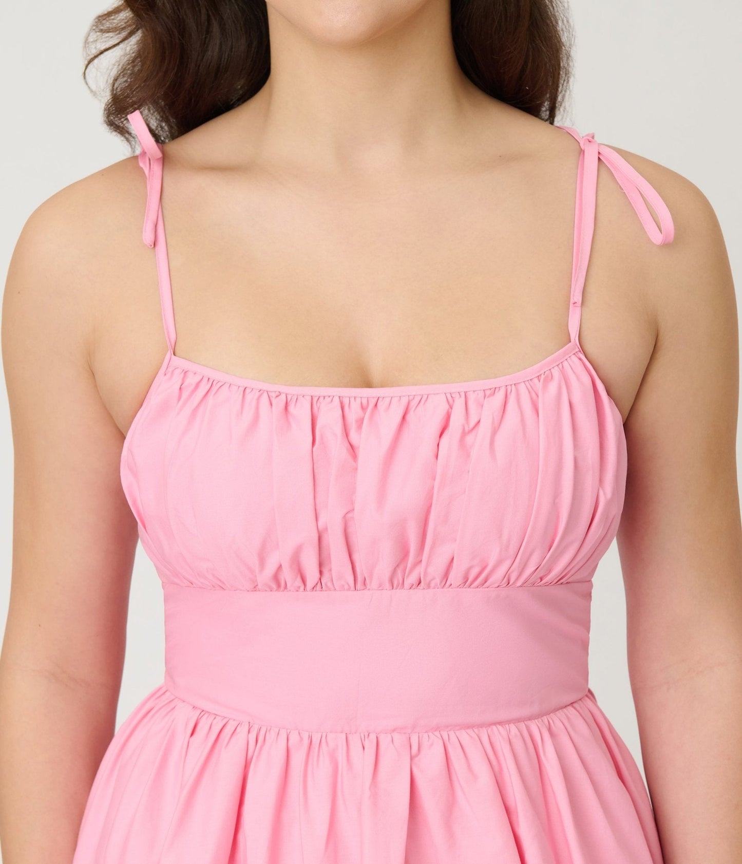 Unique Vintage Light Pink Sleeveless Cotton Swing Dress