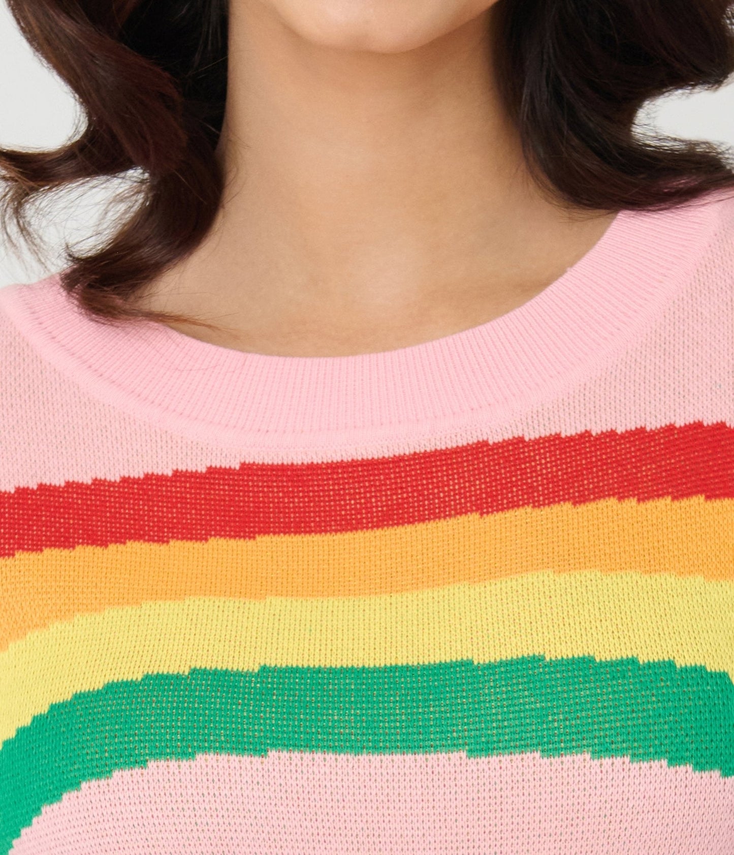 Unique Vintage Pink Rainbow Stripe Minou Sweater