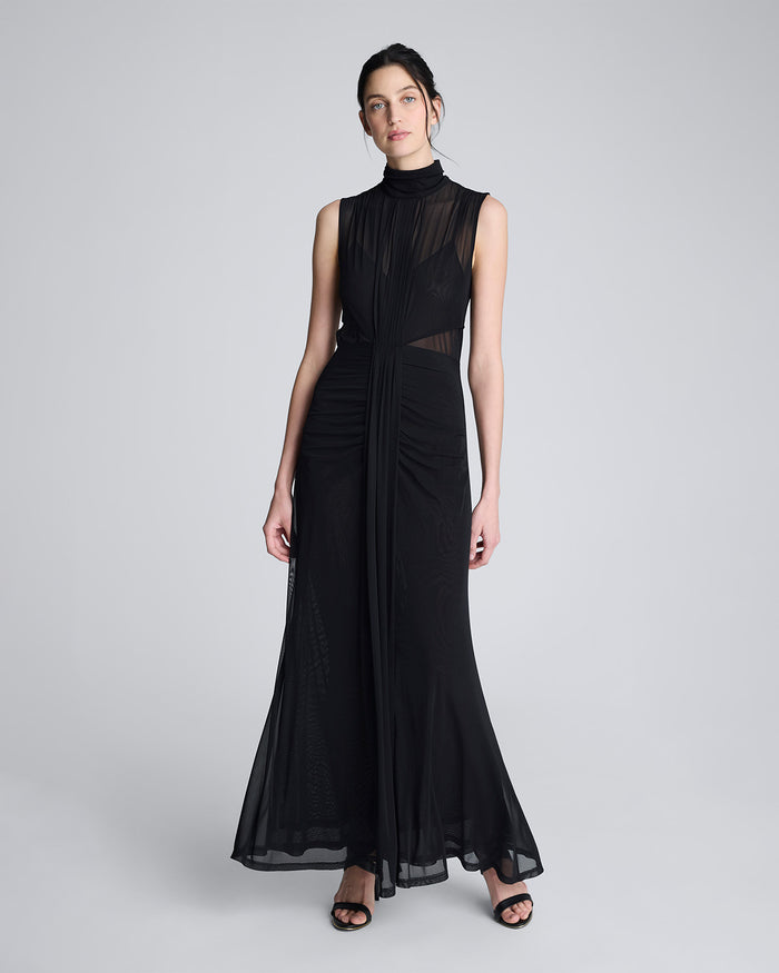 Vestido con cuello falso para mujer