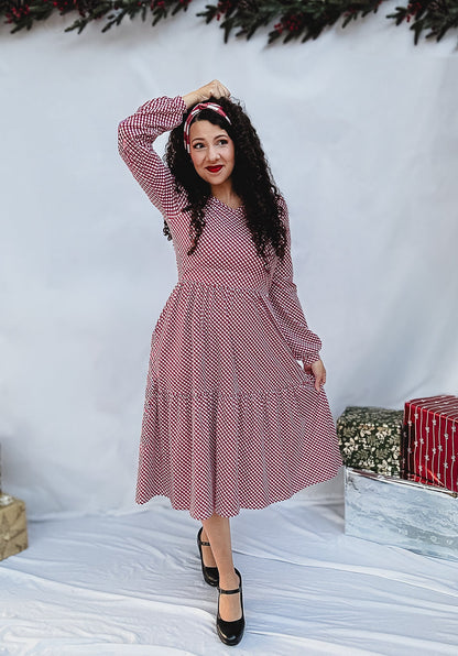 Cranberry Gingham ~ Storybook Dress