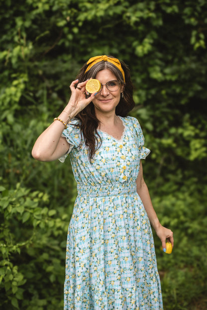 Little Lemon Gingham ~ Keepsake Midi