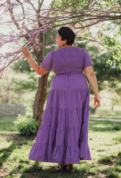 Morning Glory Gingham ~ five-tiered Nightingale Dress