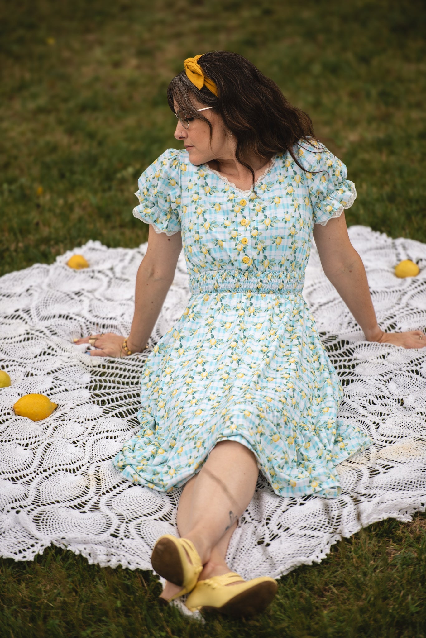 Little Lemon Gingham ~ Keepsake Midi