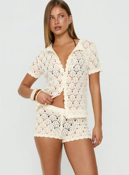 Sun Still Shines Crochet Set Cream