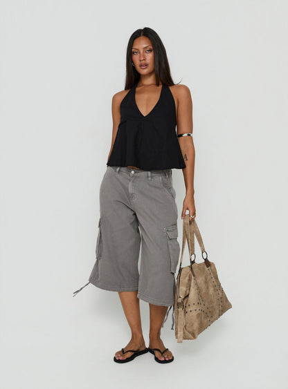 Hudsen Longline Cargo Shorts Charcoal