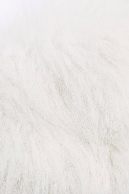 Faux Fur Triangle Bralette in White