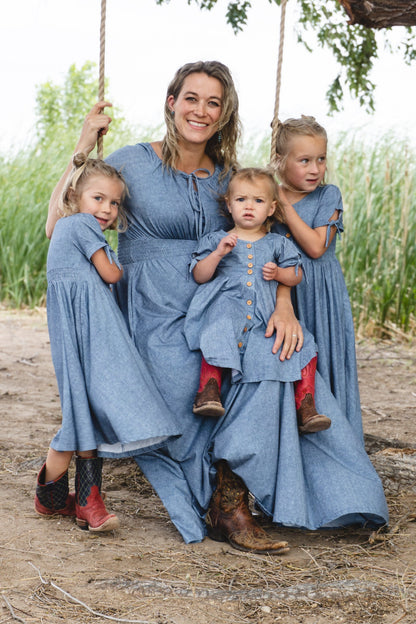 Shenandoah Chambray ~ Folklore Maxi