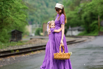 Morning Glory Gingham ~ five-tiered Nightingale Dress