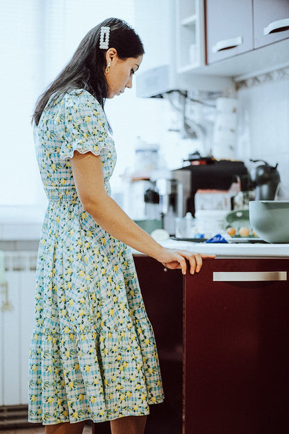 Little Lemon Gingham ~ Keepsake Midi