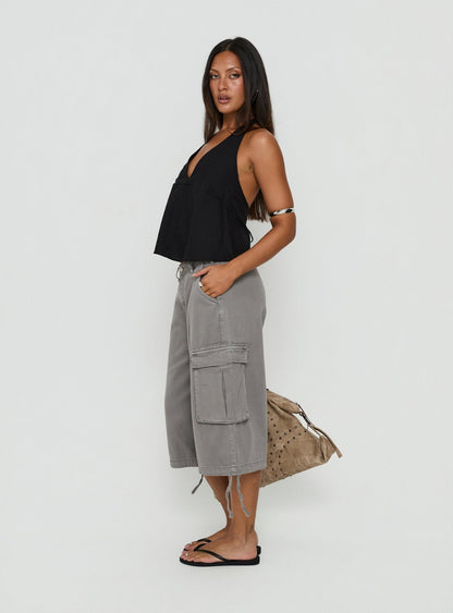 Hudsen Longline Cargo Shorts Charcoal