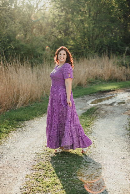 Morning Glory Gingham ~ five-tiered Nightingale Dress
