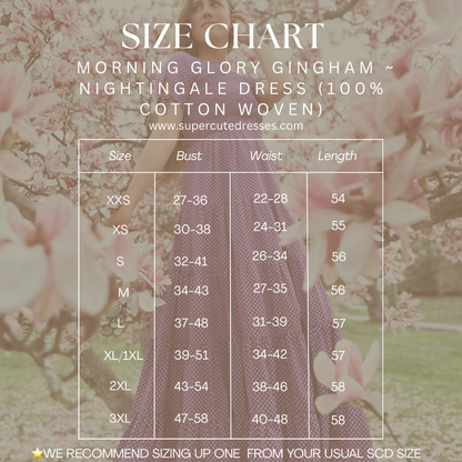 Morning Glory Gingham ~ five-tiered Nightingale Dress
