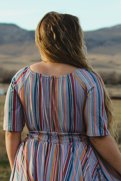 Painterly Pinstripes ~ Folklore Dress