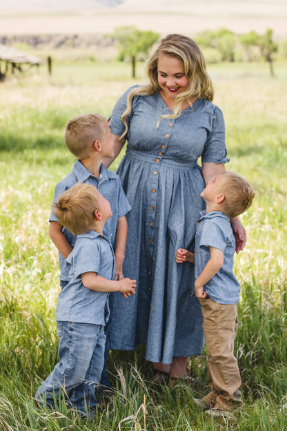 Shenandoah Chambray ~ Hearthside Midi