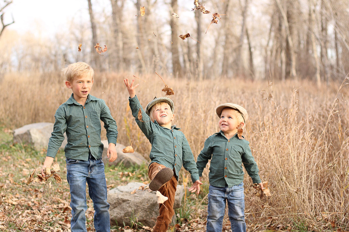 Spruce Gingham ~ Boy’s Brave Button-up