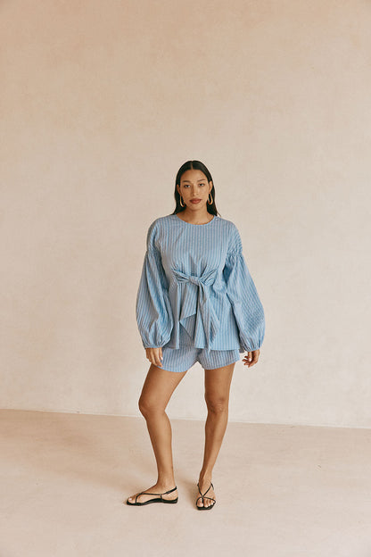 Hailey Top - Blue Stripe