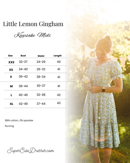 Little Lemon Gingham ~ Keepsake Midi