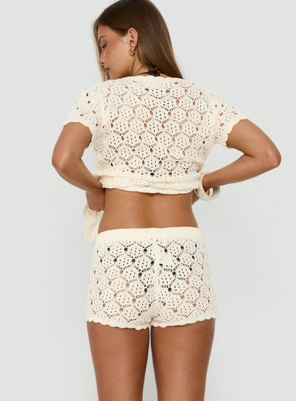 Sun Still Shines Crochet Set Cream