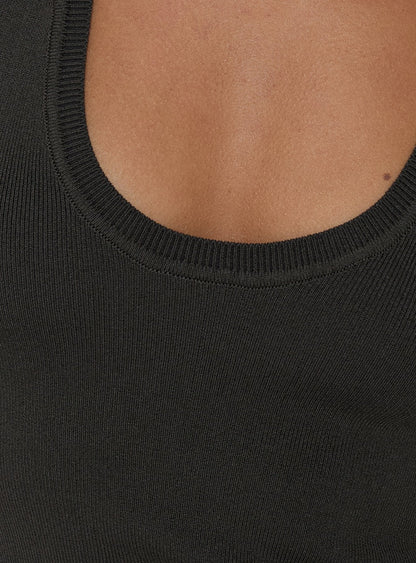Solanah Knit Tank Top Charcoal