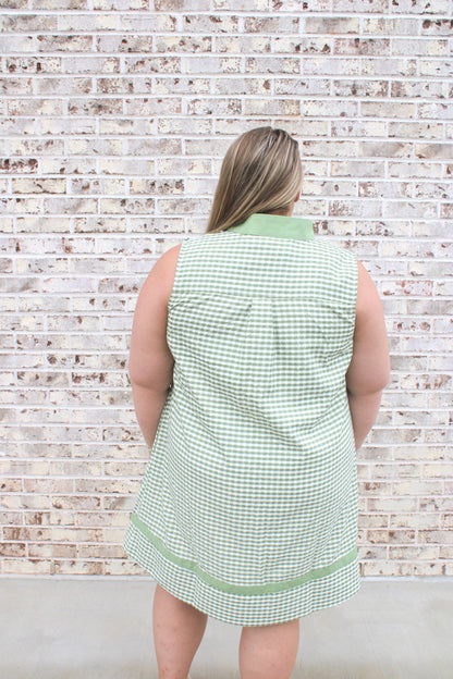 Green Gingham Shift