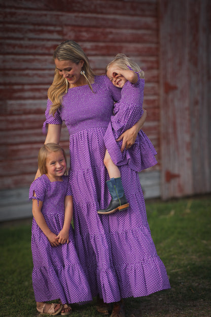Morning Glory Gingham ~ five-tiered Nightingale Dress