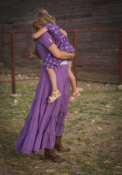 Morning Glory Gingham ~ five-tiered Nightingale Dress