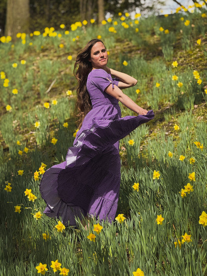Morning Glory Gingham ~ five-tiered Nightingale Dress