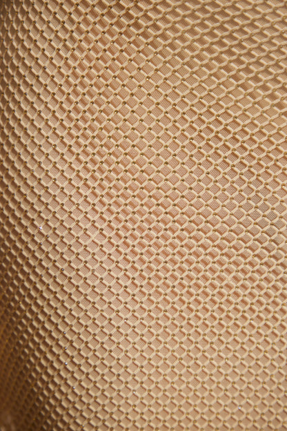 Embellished Strap Detail Mini Skirt in Gold