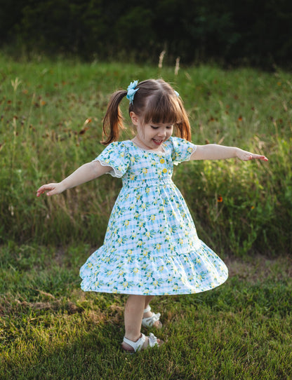 Little Lemon Gingham ~ Mini Keepsake Dress