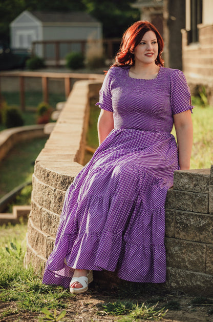 Morning Glory Gingham ~ five-tiered Nightingale Dress