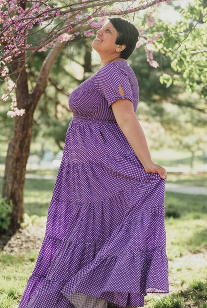 Morning Glory Gingham ~ five-tiered Nightingale Dress