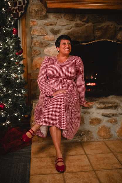 Cranberry Gingham ~ Storybook Dress
