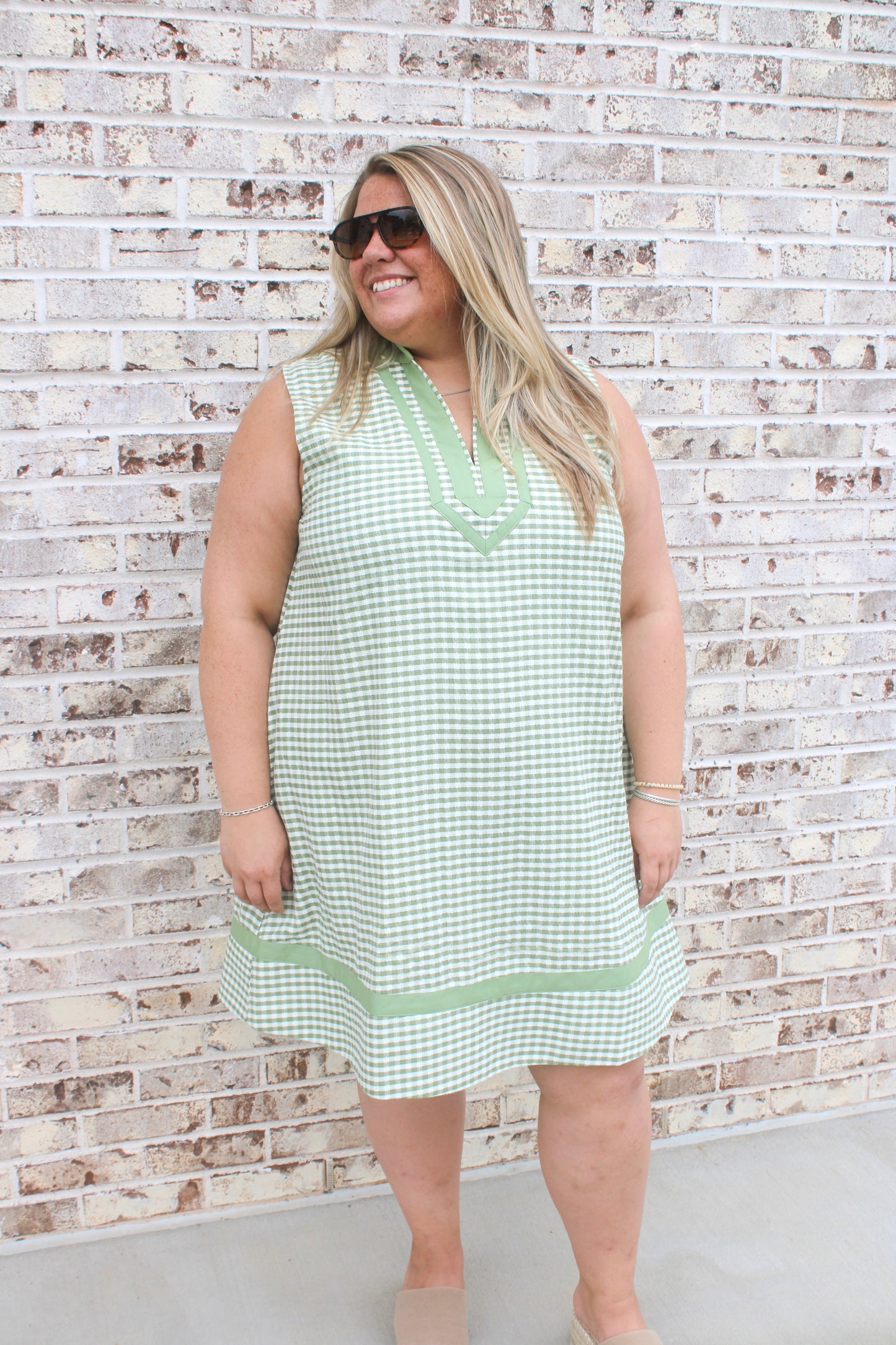 Green Gingham Shift