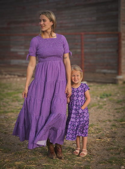 Morning Glory Gingham ~ five-tiered Nightingale Dress