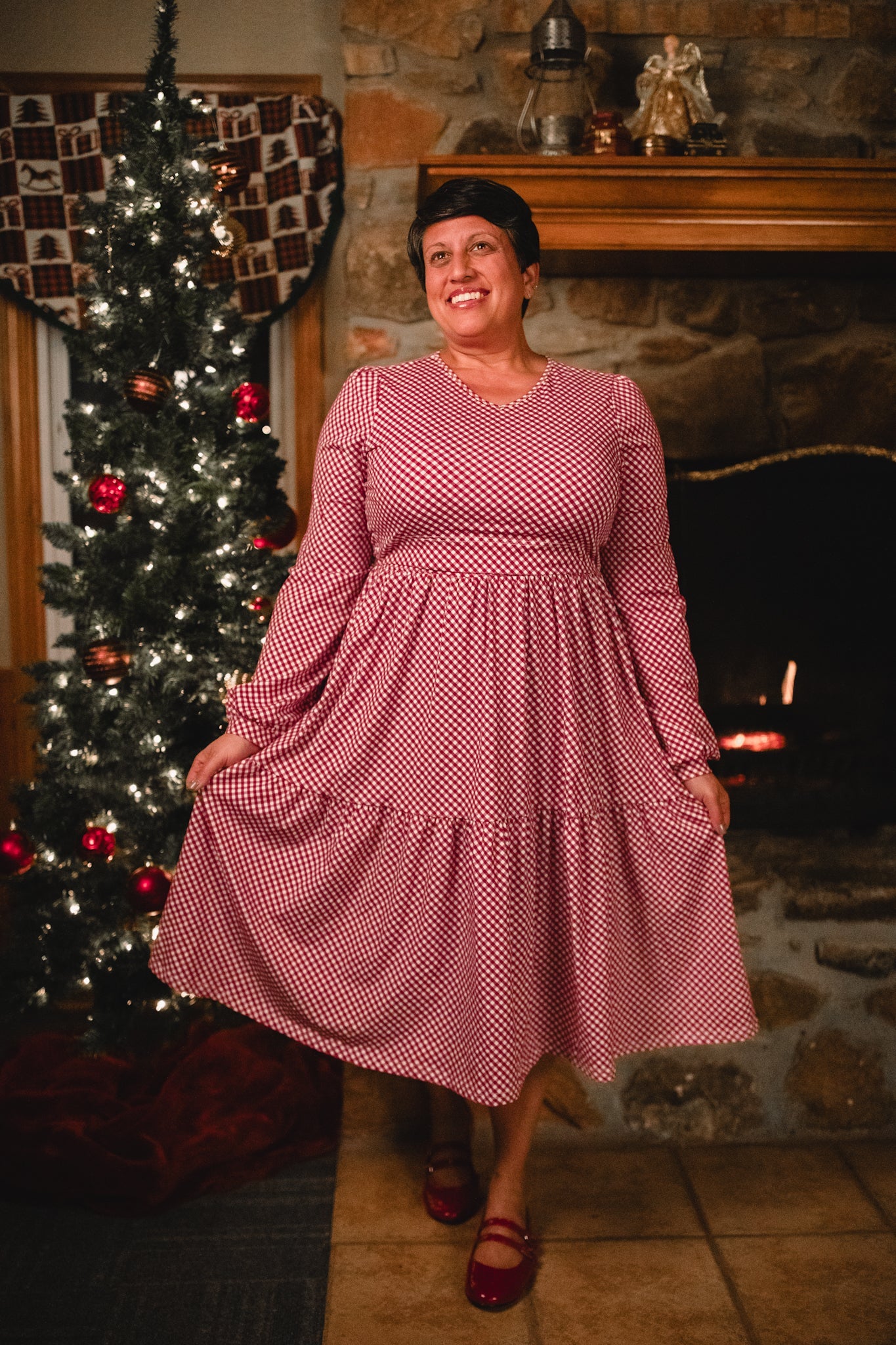 Cranberry Gingham ~ Storybook Dress