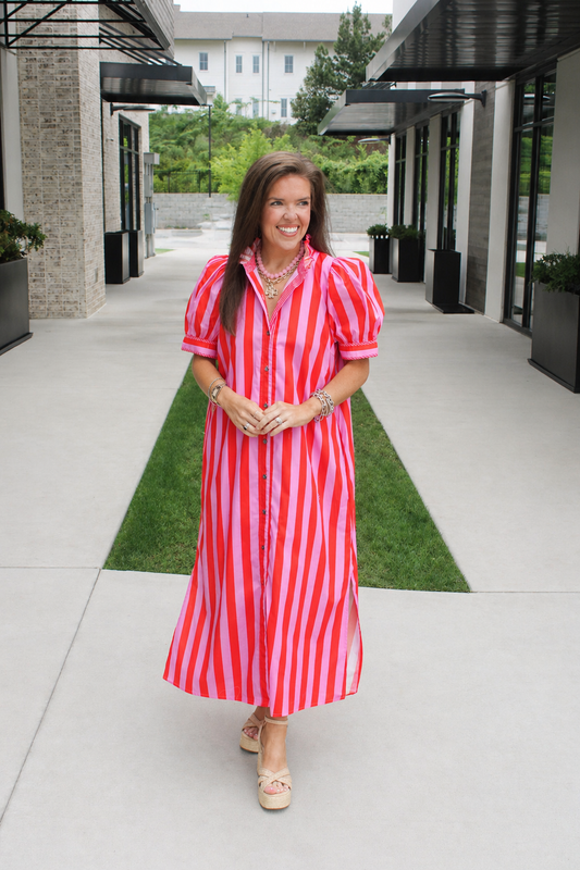 Dottie Striped Midi Dress