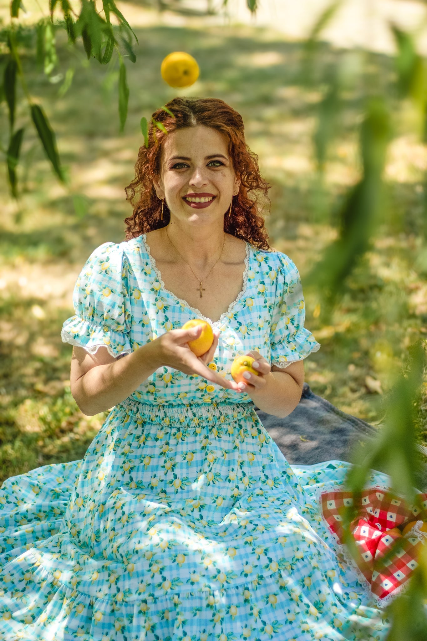 Little Lemon Gingham ~ Keepsake Midi