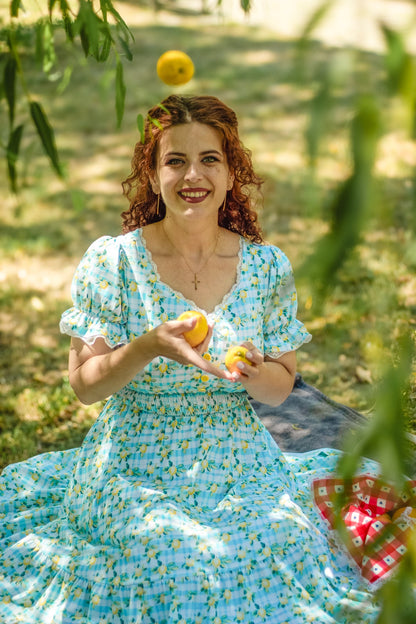 Little Lemon Gingham ~ Keepsake Midi