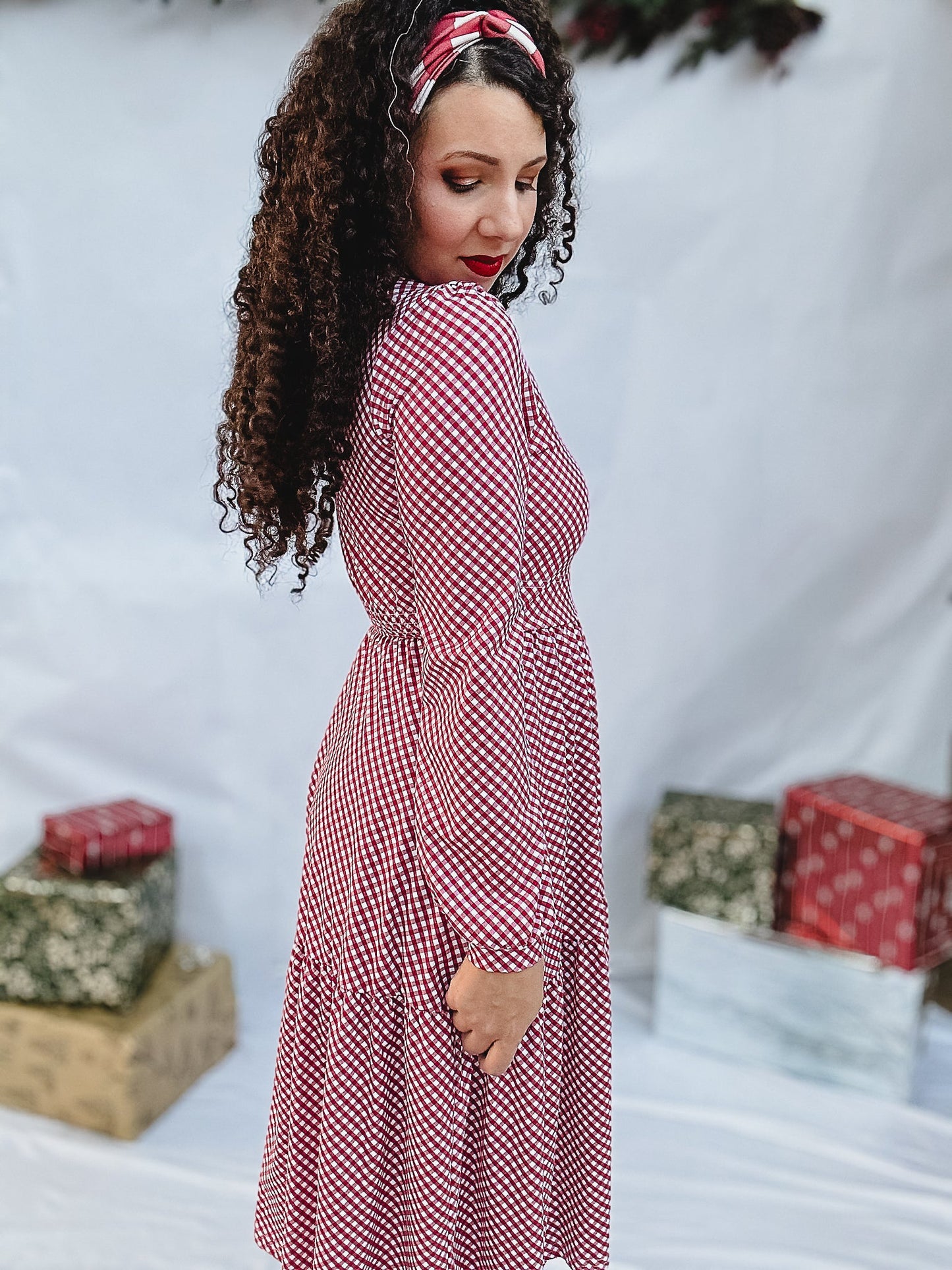 Cranberry Gingham ~ Storybook Dress