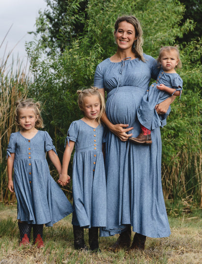 Shenandoah Chambray ~ Mini Hearthside Dress